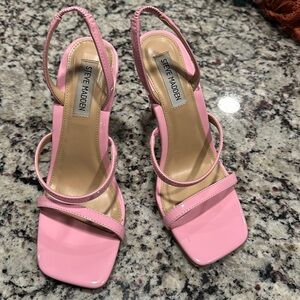 Patten Leather Pink Steve Madden sling back heels